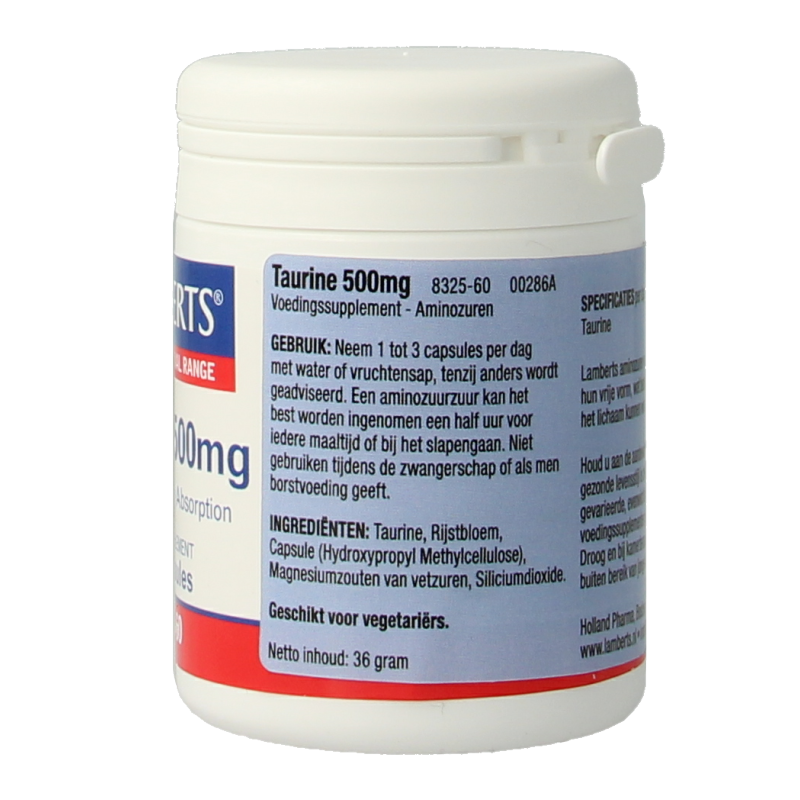 Taurine 500mg - Afbeelding 4